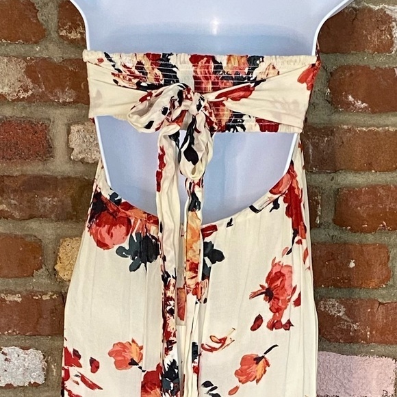 Love Stitch Floral Pink Red Strapless Maxi Dress size small NWT - Picture 8 of 11